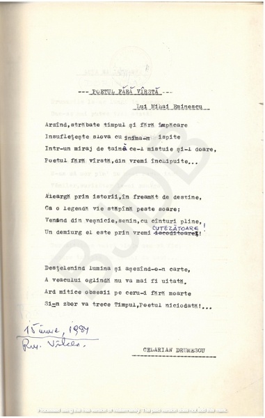 M-1076-1130-43 - 55 de Poezii în manuscris dactilografiat. ALEXANDRU MIRCESCU